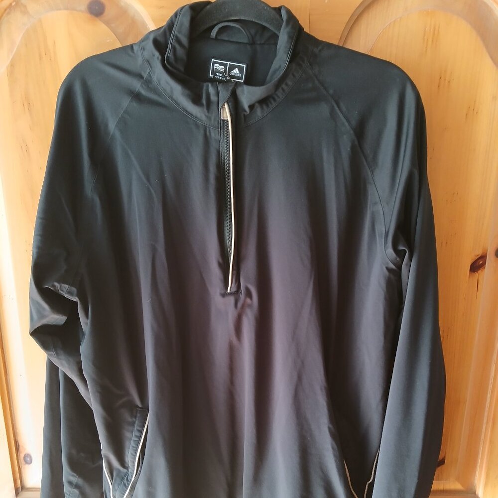 Adidas Golf 1/4 Zip Pullover Wind/Rain Shirt Mens Large Black Climaproof Storm